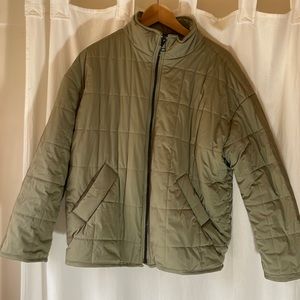 Avec Les Filles quilted jacket. Light army green